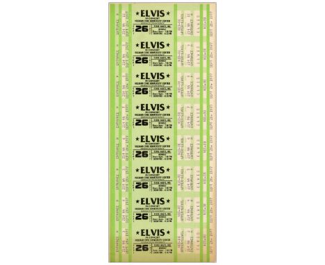 ELVIS PRESLEYUnperforated Sheet of Concert Tickets (5.5" x 13.5"); From the Collection of Bass Guitarist, Jason NewstedNear M