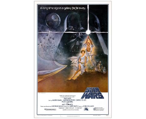 STAR WARS: A NEW HOPEOne Sheet (27" X 41"); Style A,  First PrintingVery Fine on Linen; Artist Tom Jung 20th Century Fox, 197
