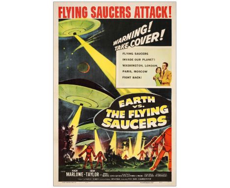 EARTH VS. THE FLYING SAUCERSOne-Sheet (27.5" x 41")Very Fine+ on Linen Columbia, 1956A one-sheet must for any 50s sci-fi film