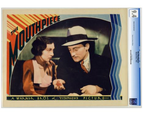 THE MOUTHPIECECGC Graded Lobby Card (11" x 14")Near Mint Warner Bros., 1932An exceedingly rare card, as paper from this title
