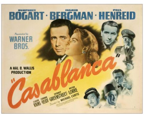 CASABLANCAHalf Sheet (22" x 28"); Style BVery Fine- on Paper; Artist Bill Gold Warner Bros., 1942Two half-sheets were produce