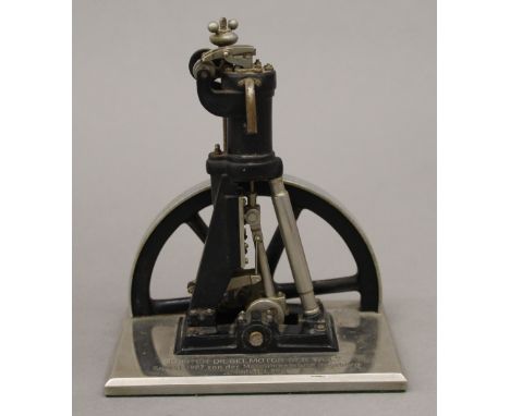 A German miniature model stationary engine. 15 cm high.