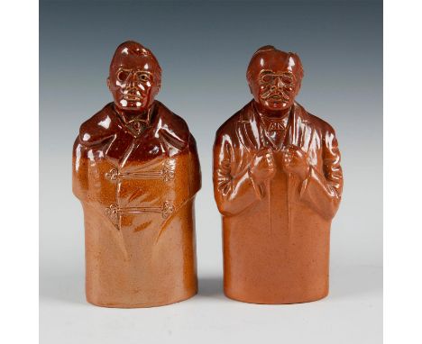 Figures of Arthur Balfour and Austen Chamberlain.Some damage to the head of the Balfour flask.  Issued: 1910 Dimensions: 7.75