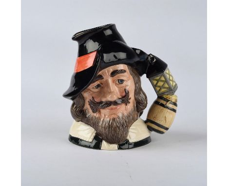 From Doulton's Men of History series.Handle of jug has barrel marked with words "Gun Powder" as a reference to the "Gunpowder