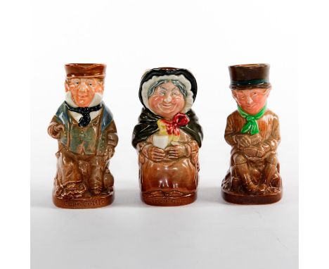 Light brown; Cap'n Cuttle, Sam Weller and Sairey Gamp.Royal Doulton backstamp.  Artist: Harry Fenton Issued: Mid-20th Century