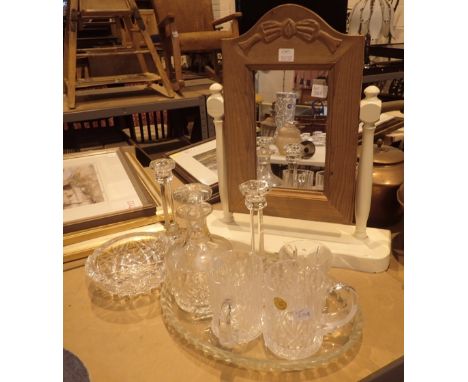 Dressing mirror and glassware