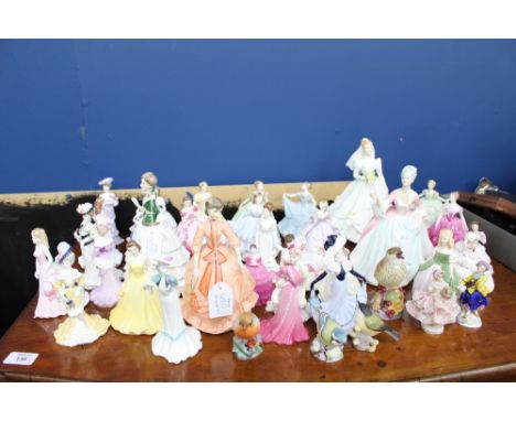 A COLLECTION OF PORCELAIN FIGURINES  to include Royal Doulton Coalport and Royal Worcester