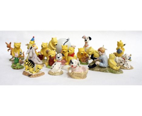 A COLLECTION OF ROYAL DOULTON WINNIE THE POOH CERAMIC FIGURE GROUPS and a small collection of Royal Doulton 101 dalmatians fi
