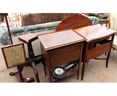 A GEORGIAN STYLE CIRCULAR PIE CRUST EDGED TRIPOD TABLE 191cm diameter together with two occasional drop leaf tables, a small 