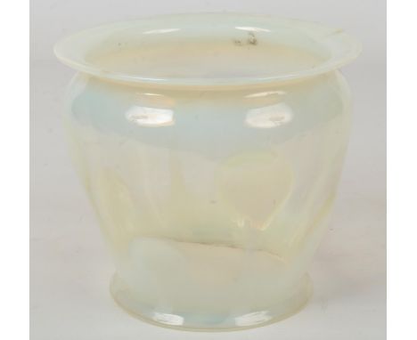 A Victorian vaseline glass oil lamp shade, 15cm, bottom diameter 12.5cm.  Good condition. No chips or cracks.