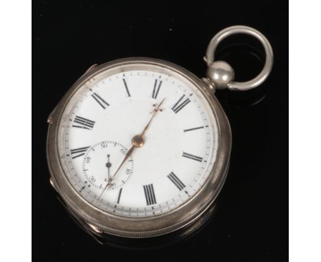 A George V silver pocket watch. Kays Empire English Lever. With gilt hands, enamel dial and subsidiary seconds. Movement numb