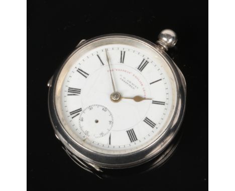 An Edwardian silver pocket watch. With enamel dial, subsidiary seconds and signed the Express English Lever, J. G. Graves, Sh