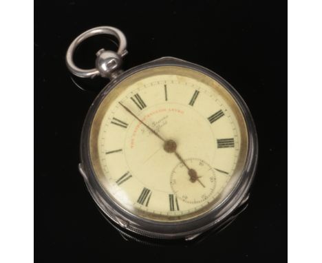 An Edwardian silver pocket watch by J. G. Graves, Sheffield. With enamel dial having subsidiary seconds and signed the Expres