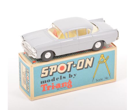 Tri-ang Spot-On Toys; no.165 Vauxhall Cresta, grey body, lemon interior and red steering wheel, in original box.