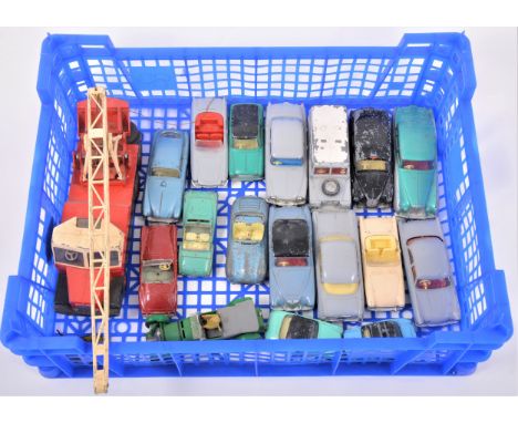 Tri-ang Spot-on diecast models; one tray of eight-teen loose examples including Renault Floride, Aston-Martin, Rover 3 Litre,