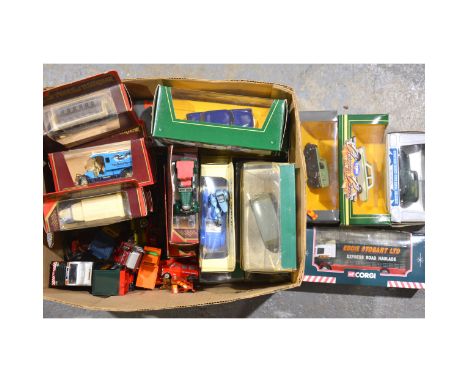 Modern die-cast models; one box of approximately 30+ models including, Corgi Classic cars, Corgi 'Eddie Stobart' lorries, Mat