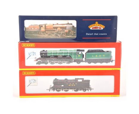 Hornby and Bachmann OO gauge model railway locomotives; three including 31-281 Scot 6155 'The Lancer', R2191 LNER 4-6-2 class