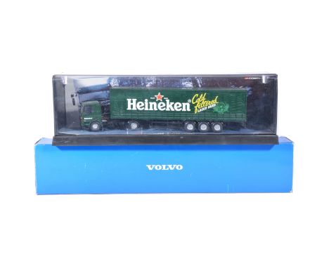 Two model articulated trucks; Corgi Modern Truck series 75404 Leyland Curtainside 'Heineken' and Conran 1:50 scale Volvo FH16