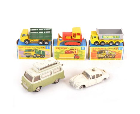 Matchbox and Corgi Toys; including three Matchbox 1-75/Superfast series no.51 8 wheel tipper 'Pointer', no.16 Case tractor, n