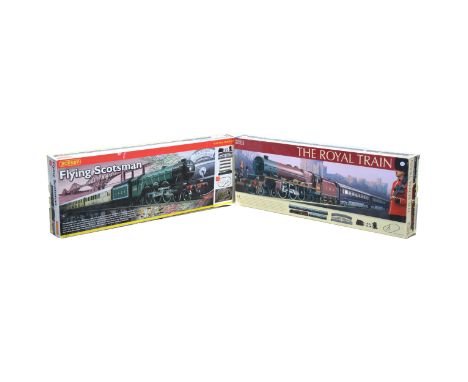Two Hornby OO gauge model railway sets; R1039 'Flying Scotsman', R1045 The Royal Trail 'Princess Elizabeth', both boxed.