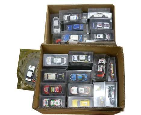 Rally Car model collection by DeAgostini, 70x 1:43 scale all cased with magazines.