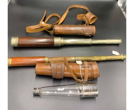 A Cary of London 3 draw telescope inscr. Lt. R B Burnaby, with another by Troughton and Simms inscr. E L Bridges Royal Artill
