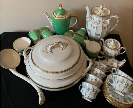 A Forstenberg coffee service, a Spode coffee service, a Losol ware tureen and large ladel.Condition ReportForstenberg sugar p