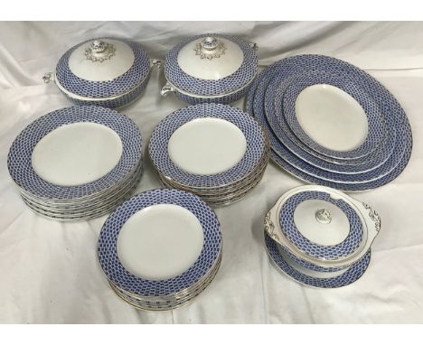 A Solian Ware "Basket" 44 piece dinner service to include: 2 x tureens 29cms, 12 x dinner plates 25.5cms, 12 x plates 23cms, 