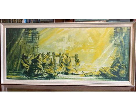A Mid Century print by Ben Maile. 37cms x 86cms.Condition ReportGood condition.