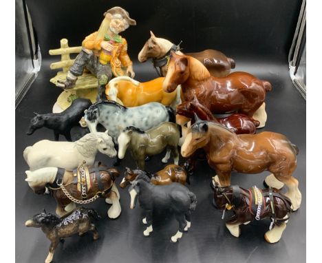 Fourteen ceramic horses including one Royal Doulton and a Capodimonte figure.Condition ReportCapodimonte a/f.