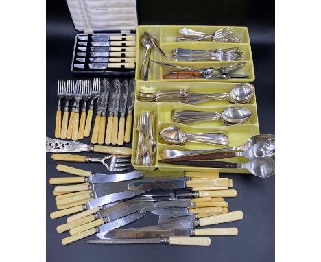 Various vintage plated cutlery to include Mappin &amp; Webb.Condition ReportFairly good condition.