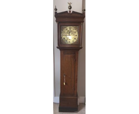 A John Collins Wattisfield, 30hr longcase clock, brass dial. 208cms h. 28.5cms d.Condition ReportGood working order.