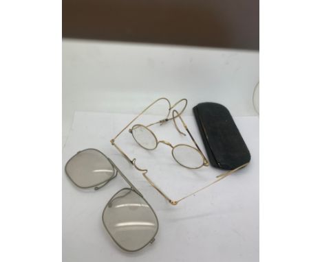Three pairs of vintage spectacles, including 2 yellow metal.Condition ReportOne pair a/f.