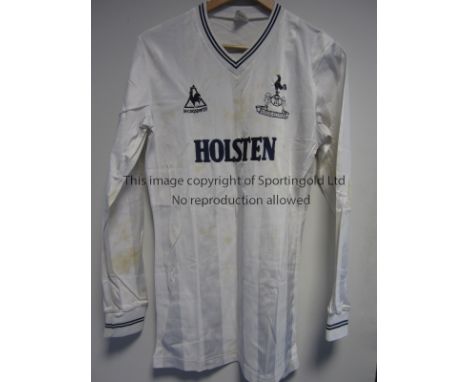 TONY GALVIN - TOTTENHAM    Long sleeved Tottenham home shirt believed to have been worn in 1983-84 . Lecoqsportif badge on ri