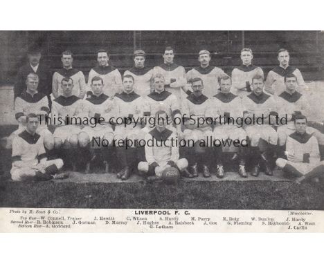 LIVERPOOL       Postcard, b/w/ team group 1905/6, issued by R. Scott & Co..   Good