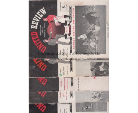 MAN UTD     Five United home programmes v Charlton, back page slightly worn and number on cover and Sunderland both 51/2 and 