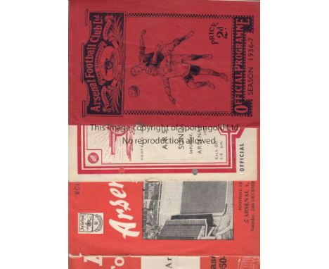 ARSENAL/SUNDERLAND   A collection of 11 Arsenal v Sunderland programmes all matches at Highbury- 1936/37 (lacks staples/rust)