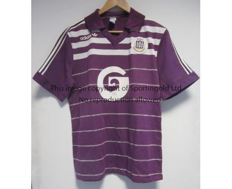 1984 UEFA CUP FINAL    Match worn Anderlecht short sleeve shirt worn in  the 1984 UEFA Cup Final v Tottenham and exchanged wi