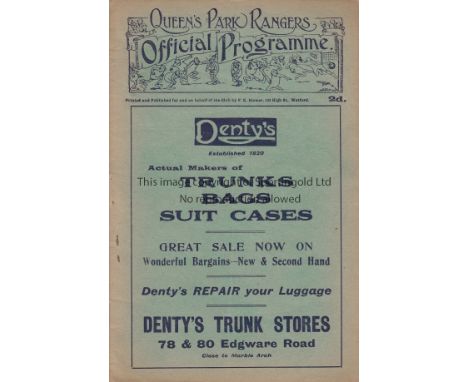 QPR- THE ARSENAL 1925   Full size programme, QPR Reserves v The Arsenal Reserves, 12/9/1925, twelve pages, pencil h-t scores.