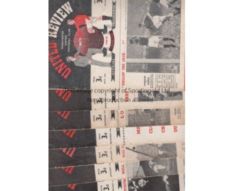 MAN UTD 49-50   Eight United home programmes, 49-50, numbers 9-16, includes games v Middlesbrough, Newcastle, Derby, Arsenal,