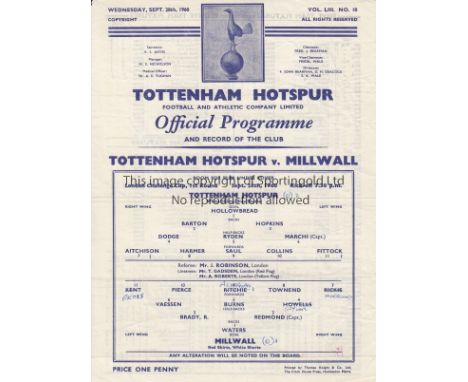 TOTTENHAM RESERVES 60-61   Seventeen home programmes, Tottenham Reserves 60/61 , 16/17 Combination games (missing v West Ham)
