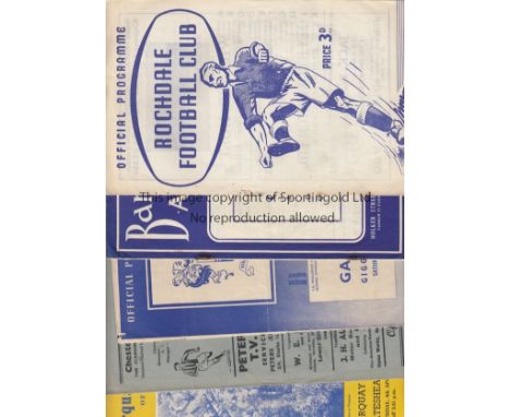 GATESHEAD   A collection of 10 Gateshead programmes 9 Aways - Rochdale 1955/56, Barrow,Bury 1957/58,Crystal Palace (small pm)