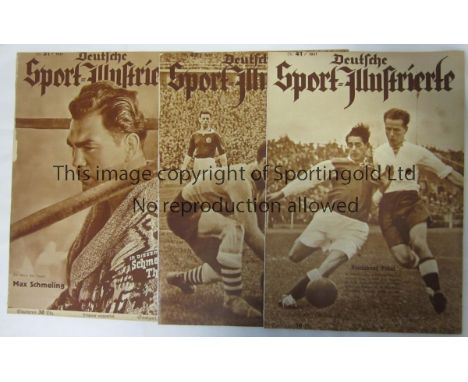 GERMAN SPORTS ILLUSTRATED   3 copies of the Deutsche Sport Illustrierte Magazine all from late 1937 includes reports from Eng