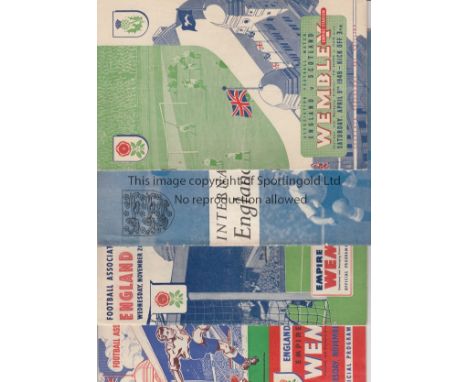 ENGLAND   Collection of England programmes, almost all 50s, 15 home programmes , plus away at Wales 55/6. Homes are v Scotlan