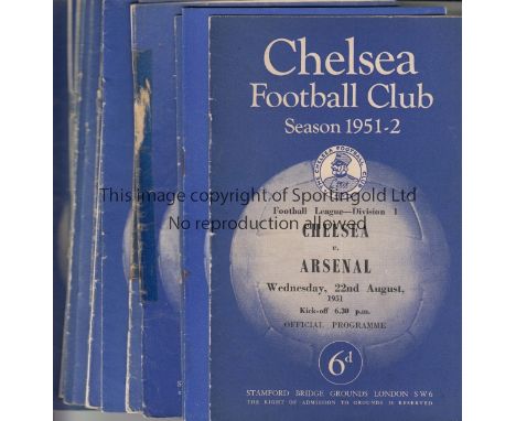 CHELSEA 1950s    Collection of 41 Chelsea home programmes, 1950s, 23 x 51/2 inc Cup v Leeds, Tranmere and Chester, League gam