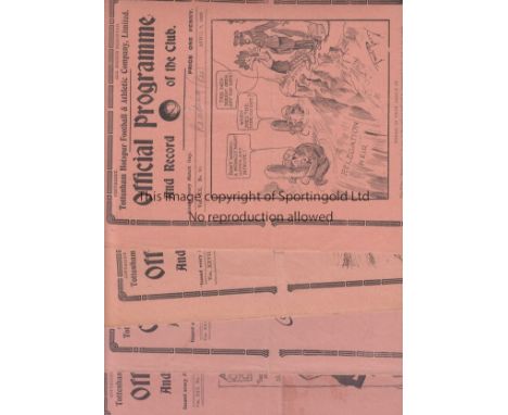 TOTTENHAM RESERVES   Four full size Tottenham home Reserves programmes, v Reading 1927-28 (ink marks on back cover, fairly mi