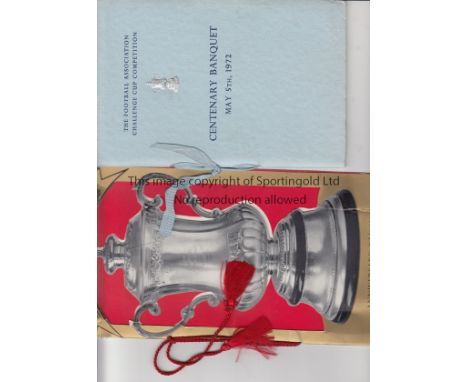 FA CUP       A menu and guest list both with tassles from the Centenary Banquet to celebrate 100 years of the FA Cup held at 