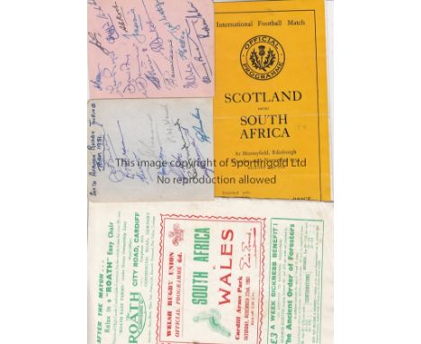 SOUTH AFRICAN RUGBY 1951    Collection of items relating to the 1951-52 South African touring team to the UK. Comprises, two 
