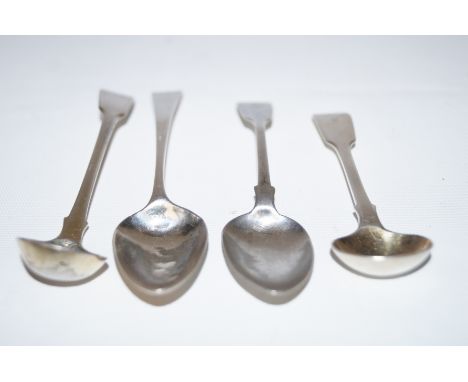 Collection of Antique Silver Mustard &amp;Tea Spoons, 60g total weight, Including a. Victorian Mustard, IL, HL, 16g b. George