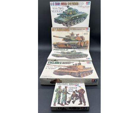 Five Tamiya 1:35 scale models previously opened and part built(2000g)Contents unchecked, refer to images for details. Conditi